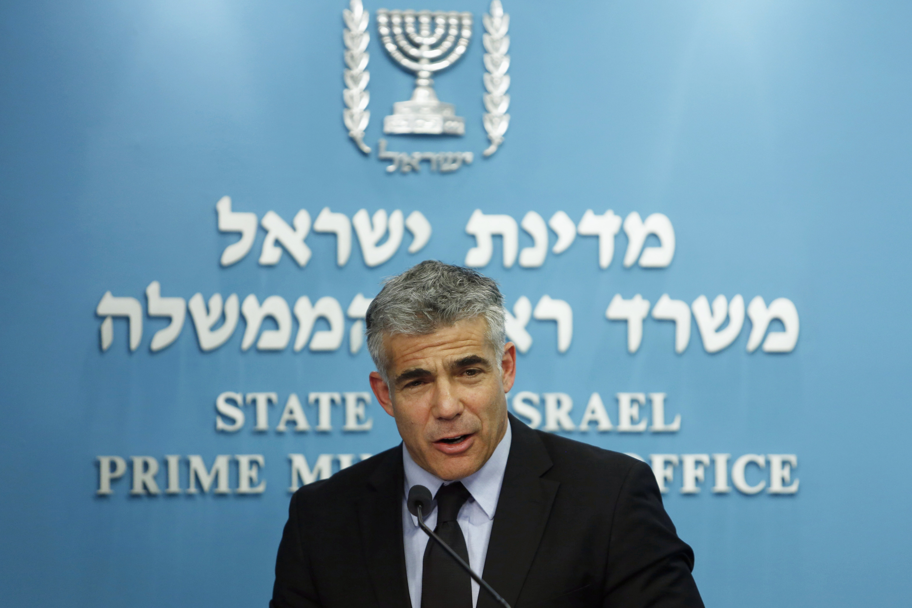 Israel’s Finance Minister Lapid during a joint news conference in Jerusalem