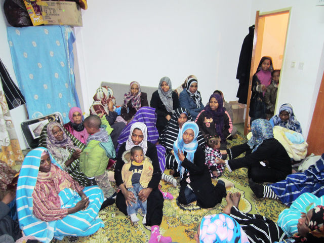 Displaced Tawargha women and children in Tripoli